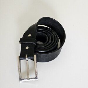 Keldon Belt Men 42 Black Genuine Leather Metal Buckle Made In Canada Vtg Classic